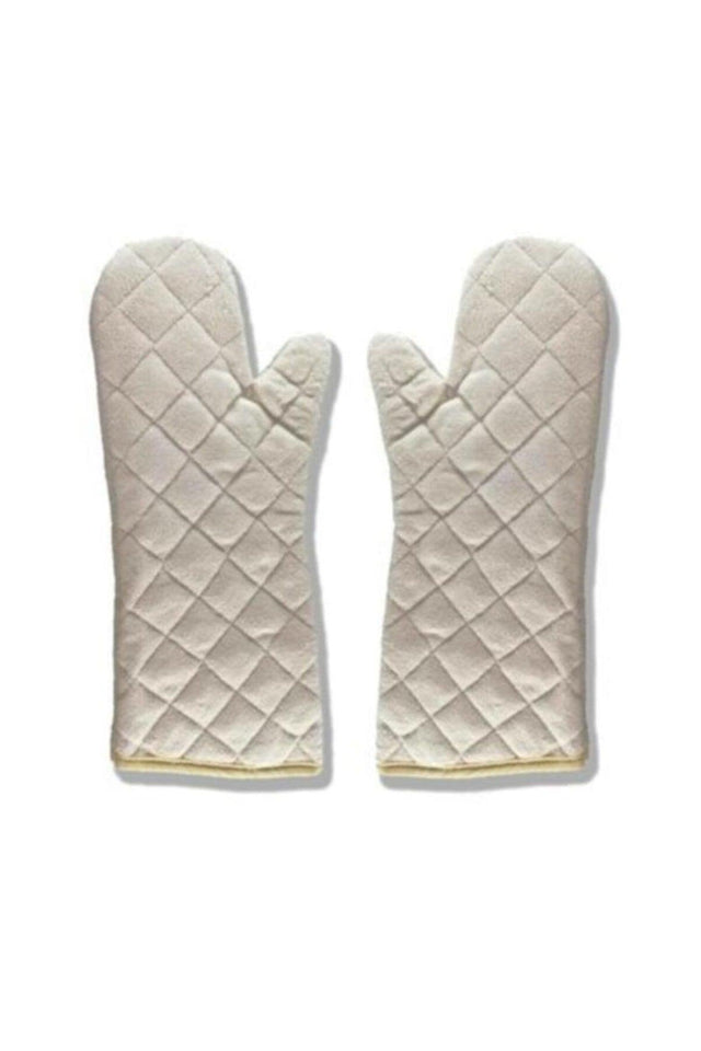 Large Size White Fireproof Oven Gloves 1 Pair - Swordslife