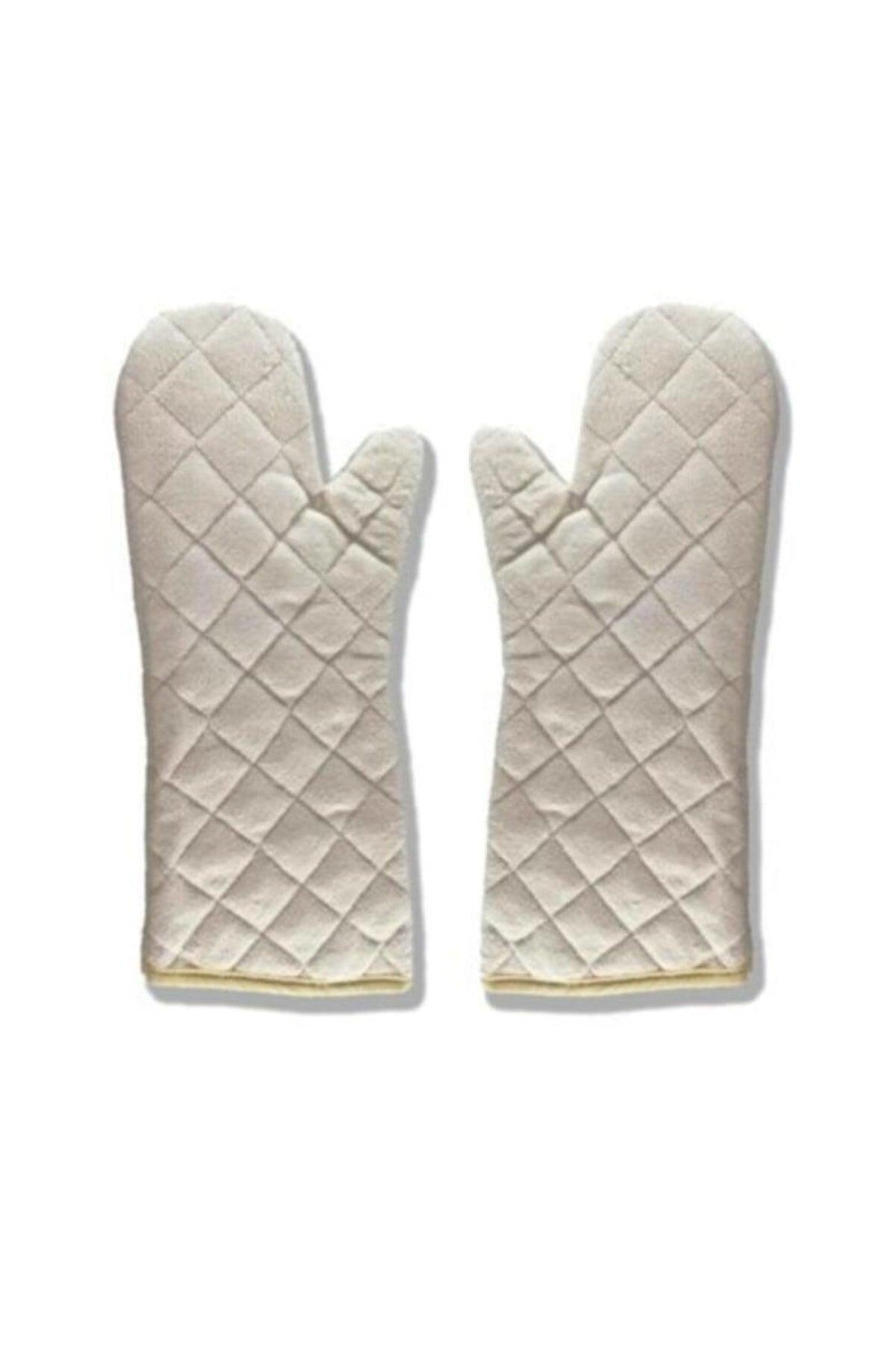 Large Size White Fireproof Oven Gloves 1 Pair - Swordslife