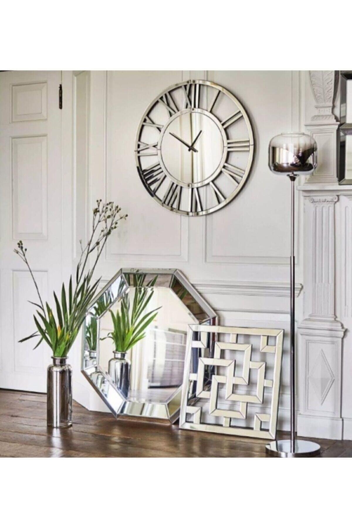 Large Size Decorative Mirrored Plexiglass Wall Clock 50 Cm - Swordslife