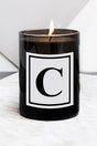 Letter C Large Size Black Glass Candle - Swordslife