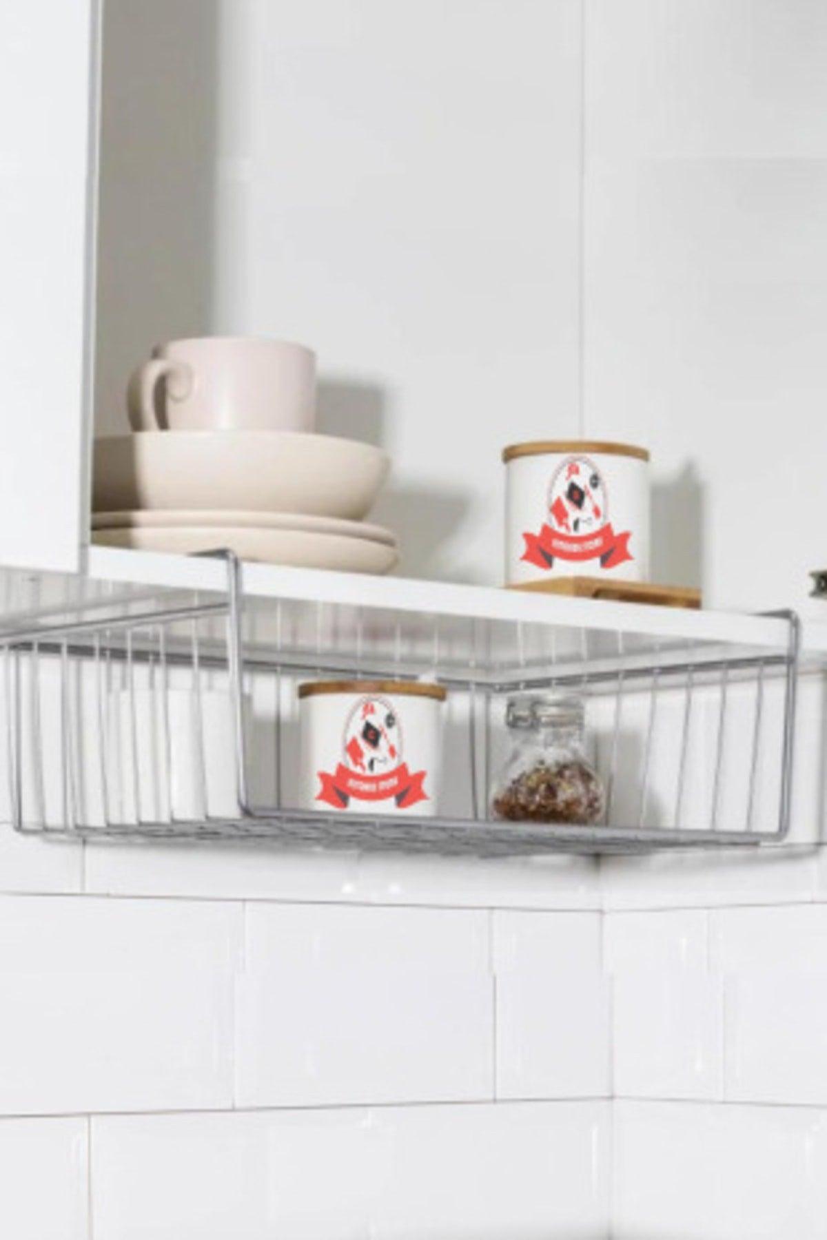 Shelf Organizer Basket Under Shelf Hanging Kitchen Shelf On Counter Top Under Table Kangaroo Basket - Swordslife