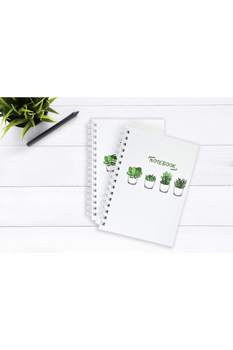 Cactus Patterned Unlined Spiral Notebook