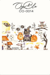 Halloween Halloween Decorations Bat And Cat Decorative Sticker,glass Sticker - Swordslife