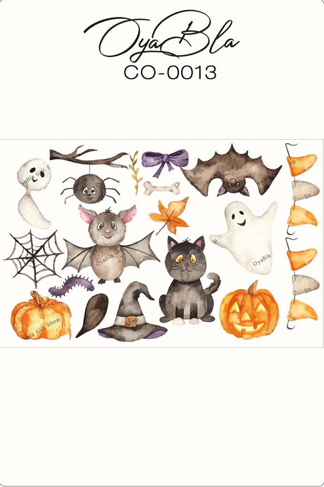 Halloween Halloween Decorations Bat Decorative Sticker,glass Sticker - Swordslife