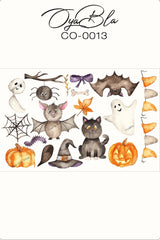 Halloween Halloween Decorations Bat Decorative Sticker,glass Sticker - Swordslife