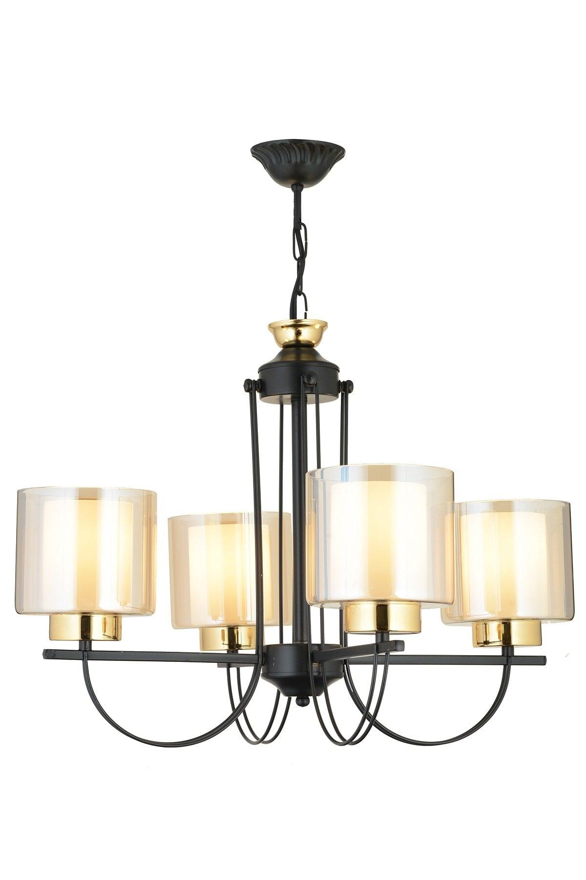 Call 5 Piece Black Double Glass Luxury Upward Facing Chandelier - Swordslife