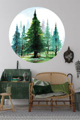 Pine Trees Themed Wall Sticker 100x100 - Swordslife