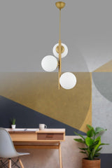 Camellia 3 Piece Tumbled White Glass Chandelier - Swordslife