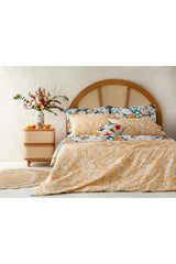 Camellia Cotton Double Duvet Cover Set 200x220 Cm Peach - Swordslife