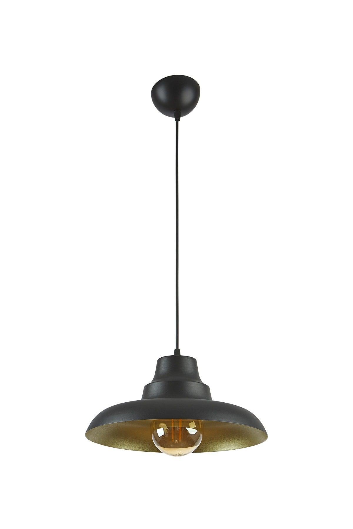 Carmen Special Design (DIA 30 CM)modern Sports Decorative Cafe-kitchen Black Inside Gold Single Pendant Lamp Chandelier - Swordslife