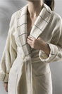 Carmine Robe Cream - Extra Soft, Modern And Special Design 100% Cotton Unisex Salvia Bathrobe - Swordslife