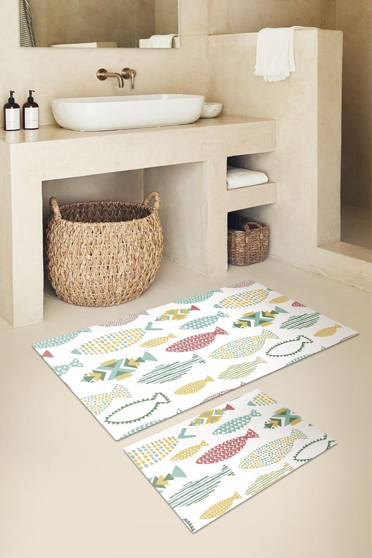 Carnival Fish Bath Mat Set - 50x60 cm And 60x100 cm - Swordslife