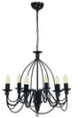 Castle 6 Black Chandelier - Swordslife