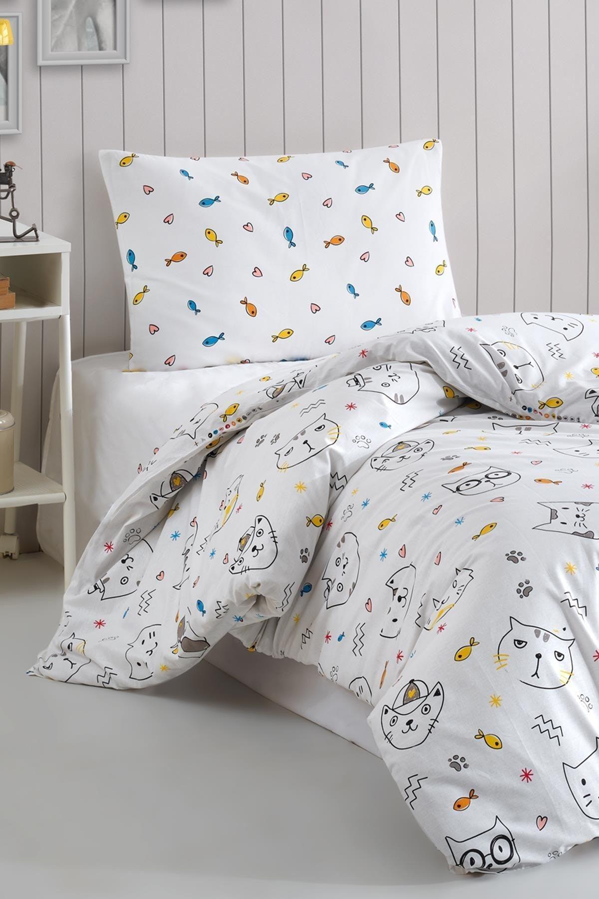 Cat Sheet Elastic Single Duvet Cover Set - Swordslife