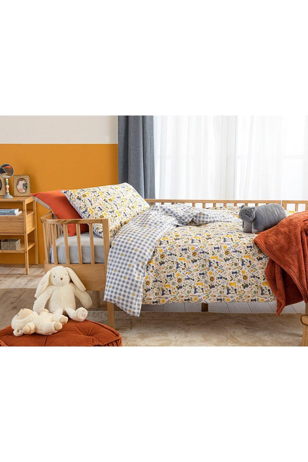 Cat Cotton Kids Duvet Cover Set 160x220 Cm Gray - Swordslife