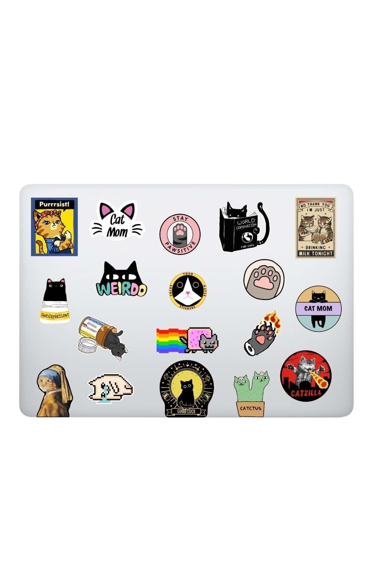 Cat Themed Laptop Notebook Tablet Sticker Set