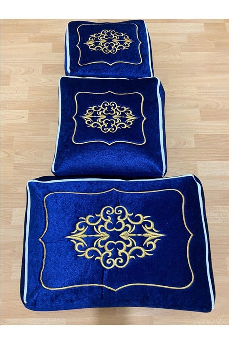 Dowry Gold Embroidered Velvet Engagement Scrap 3 Pcs