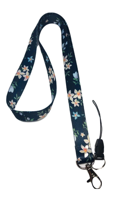 Floral Pattern Neck Lanyard Badge Holder