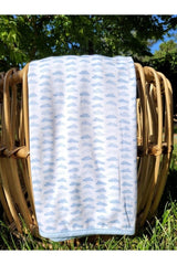 Double Layer Cotton Combed Cotton Baby Swaddle Blanket 75x90 Cm Blue Cloudy - Swordslife