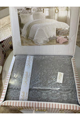 Double Blanket Bedspread Set Gray Color In Dowry Box - Swordslife