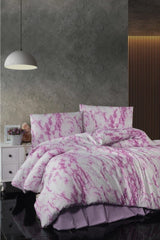 Double Marble Patterned Duvet Cover Set 200*220 - Purple - Swordslife