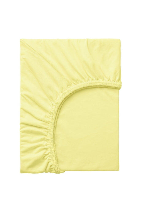 Double Cotton Elastic Bed Sheet 160 X 200 Cm Yellow - Swordslife