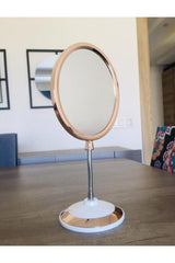 360 Degree Tiltable Oval Makeup Mirror With Double Side Magnifying Glass - Swordslife