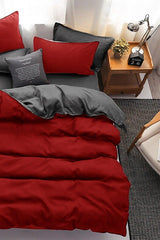 Double Sided Duvet Cover Set Double Red - Smoked - Swordslife