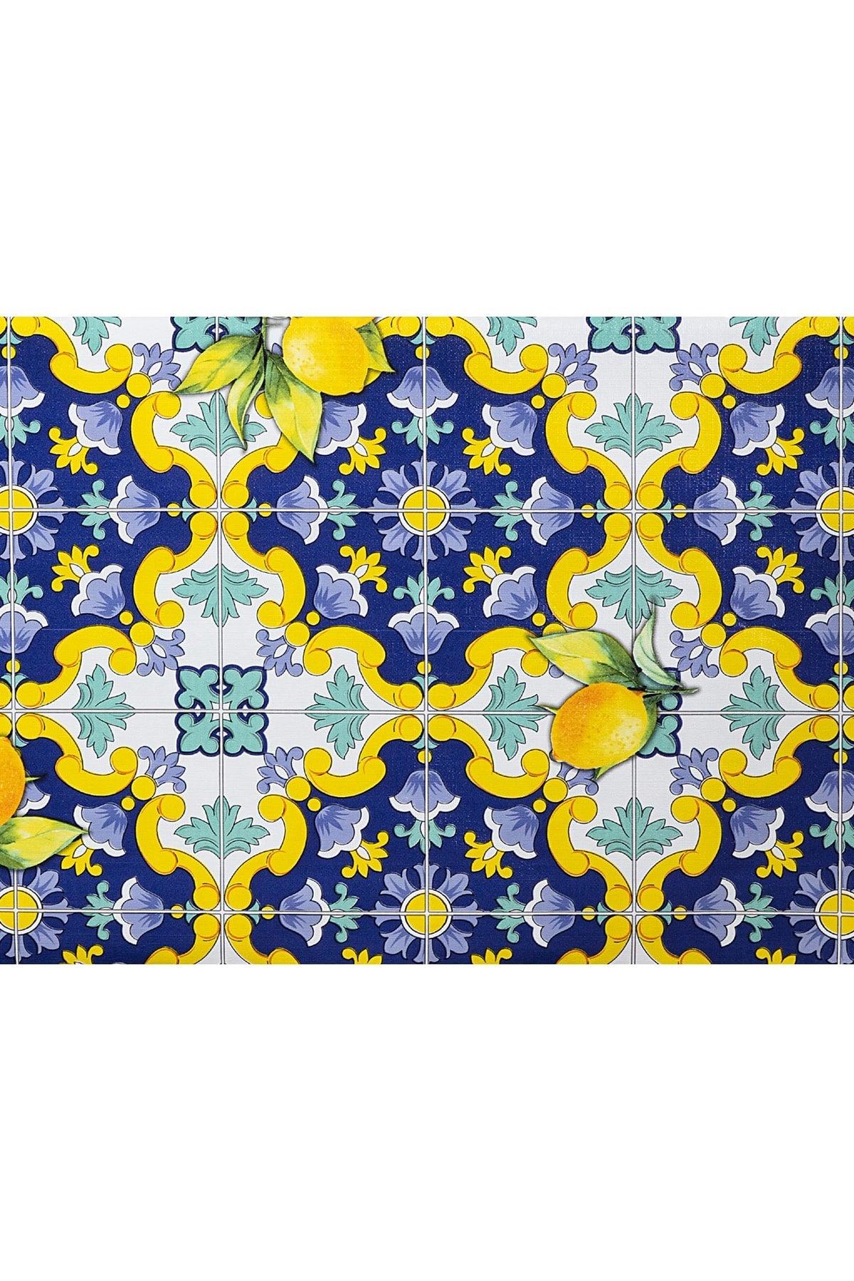 Citro Pvc Table Cloth - Navy Blue / Yellow - 140x200 Cm - Swordslife