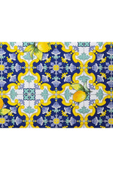 Cıtro Pvc Table Cloth - Navy Blue / Yellow -