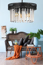 Citrus 3rd Black Lux Crystal Stone Chandelier - Swordslife