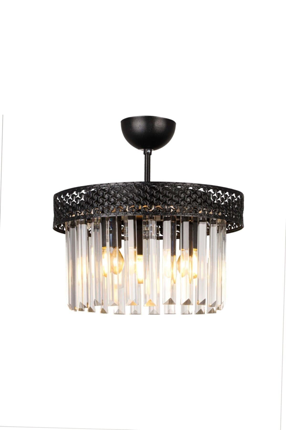 Citrus 3rd Black Lux Crystal Stone Chandelier - Swordslife