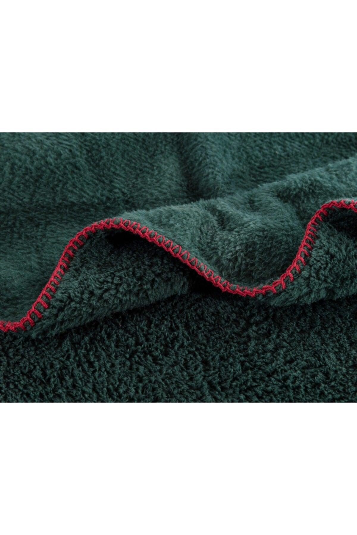 Claire Sherpa Double Plain Blanket - Green - Swordslife