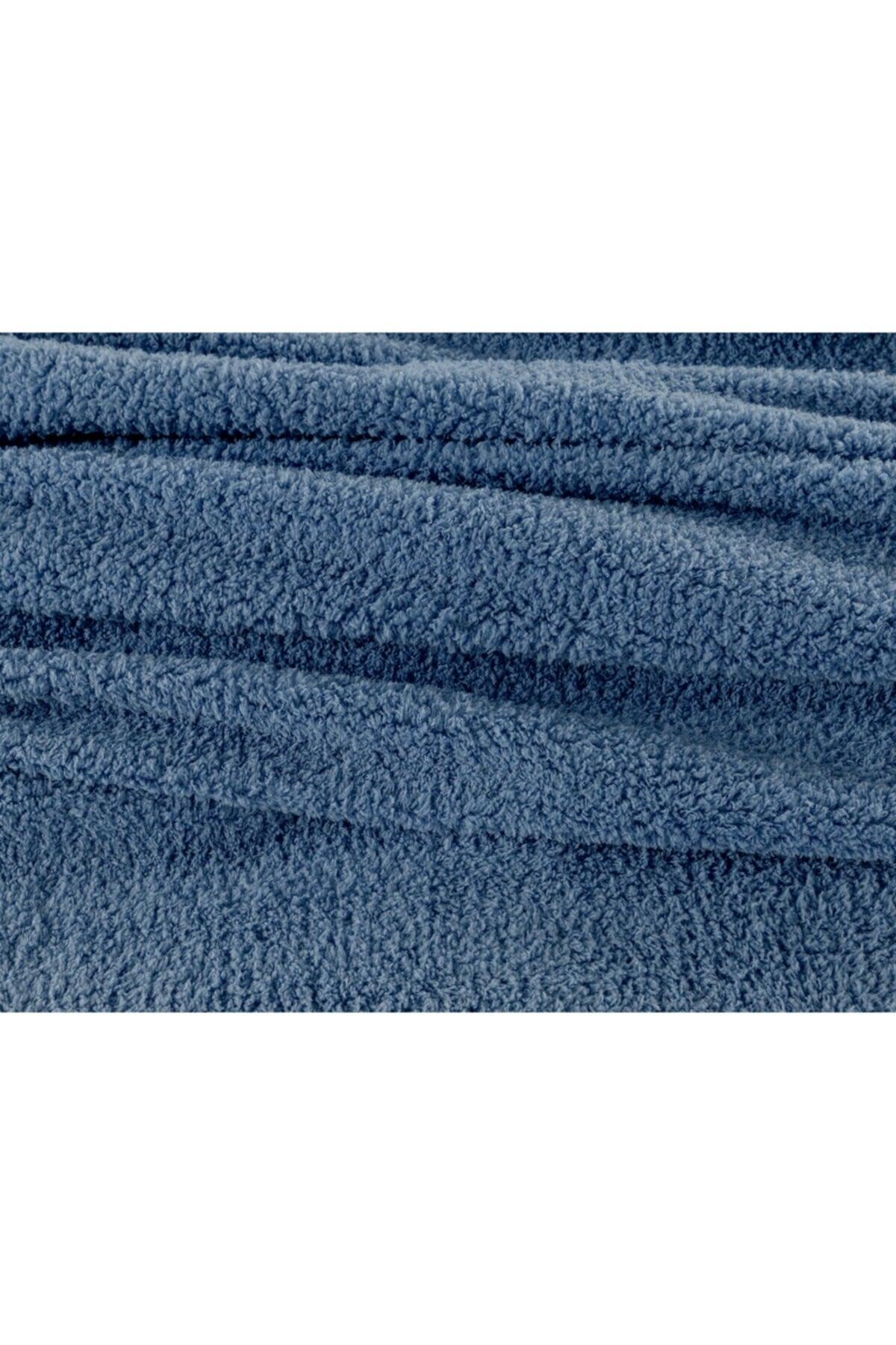 Claire Single Sherpa Plain Blanket - Indigo - Swordslife