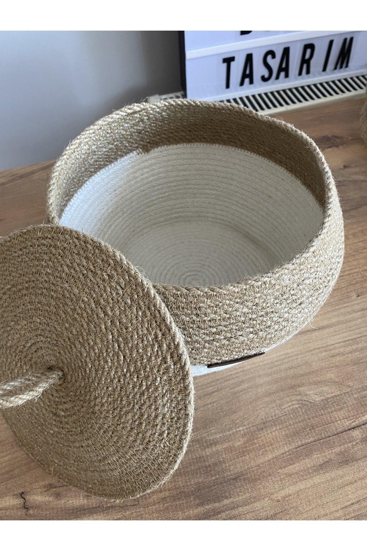 Tress Woven Wicker Basket Organizer with Lid - Swordslife