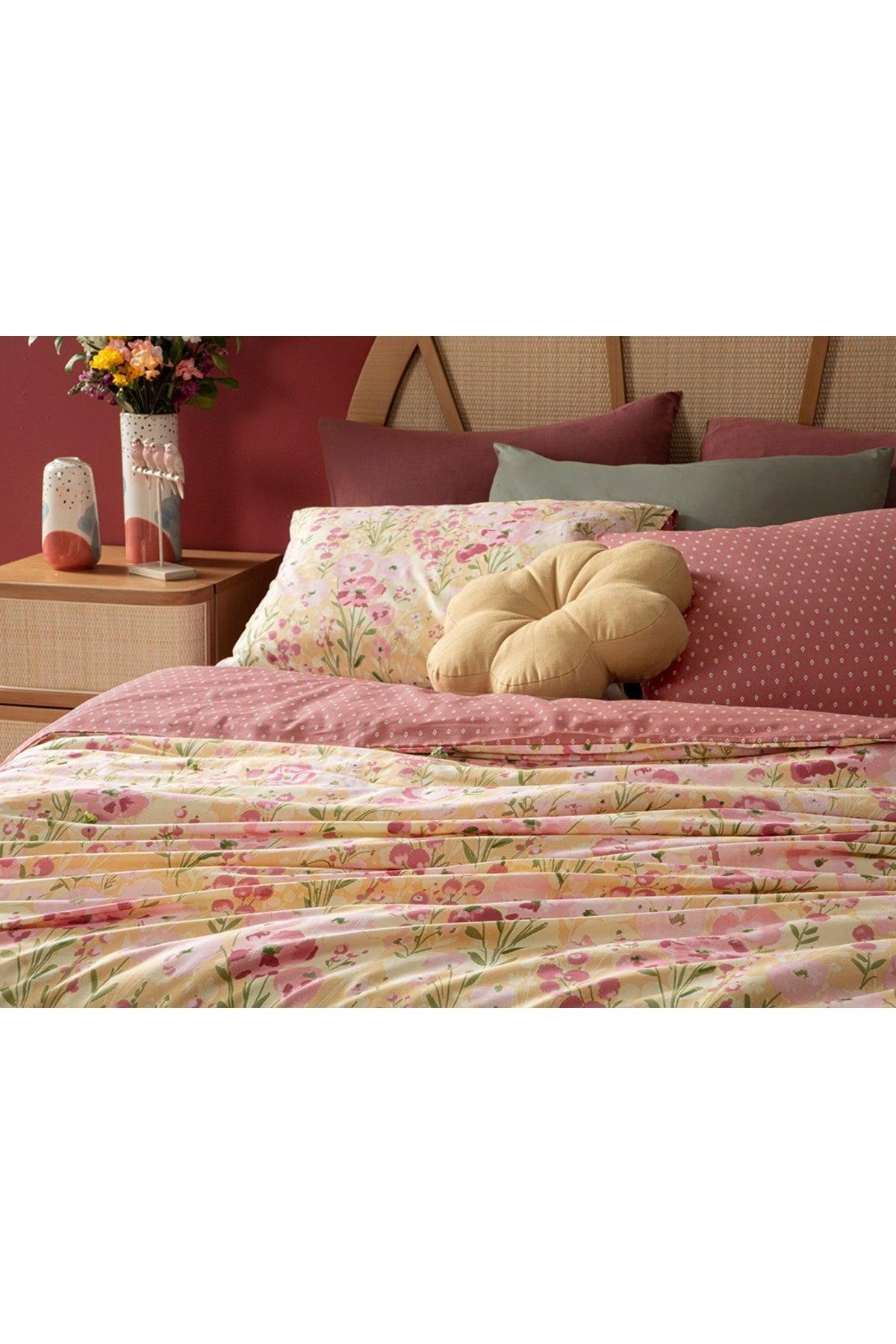 Clarkia Cotton Single Duvet Cover Set 160x220 Cm Yellow - Swordslife