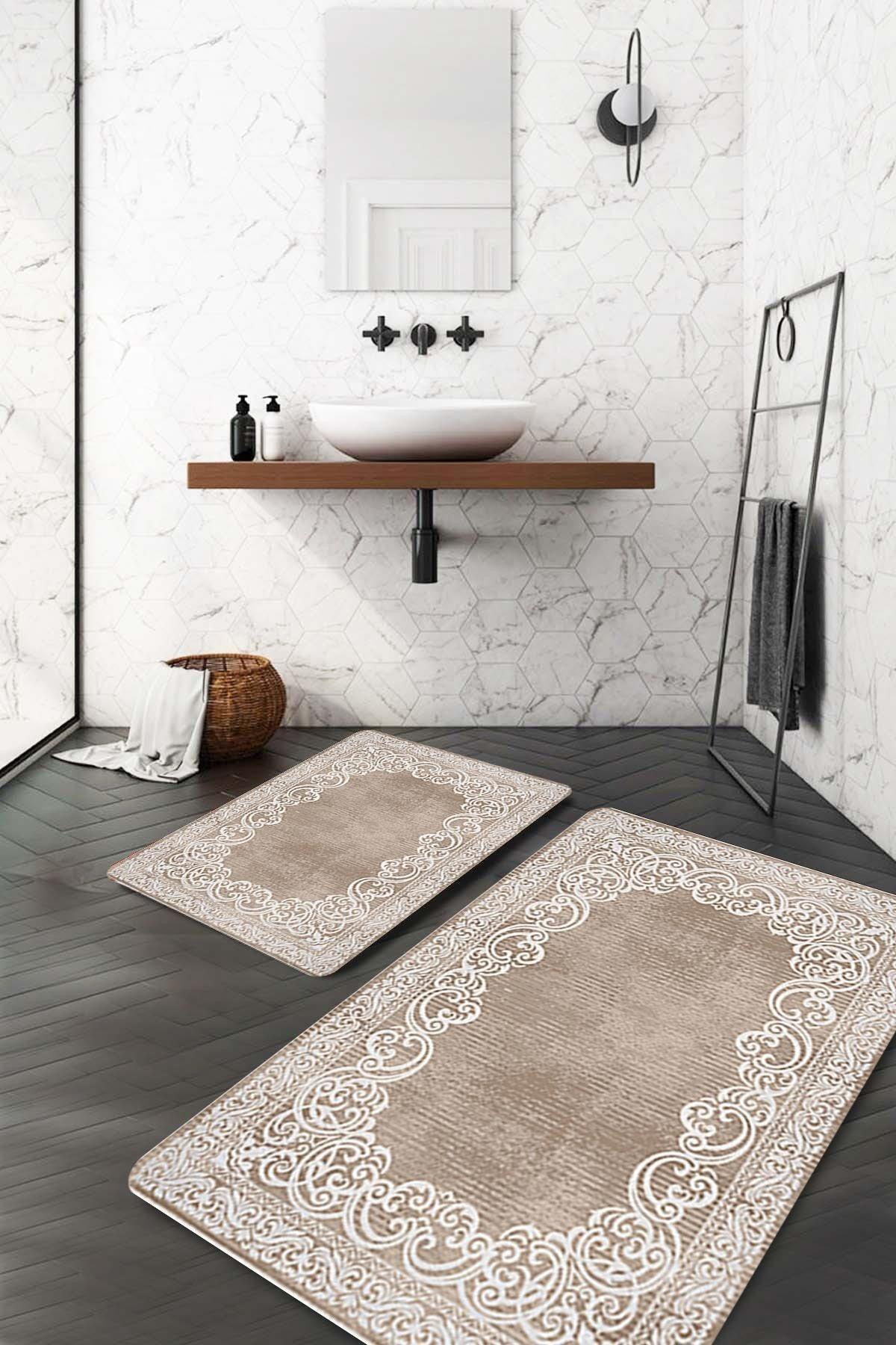 Classic Motif Brown Bath Mat