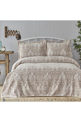 Clemence Beige-beige Doubleface Double Bedspread - Swordslife