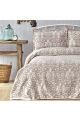 Clemence Beige-beige Doubleface Double Bedspread - Swordslife