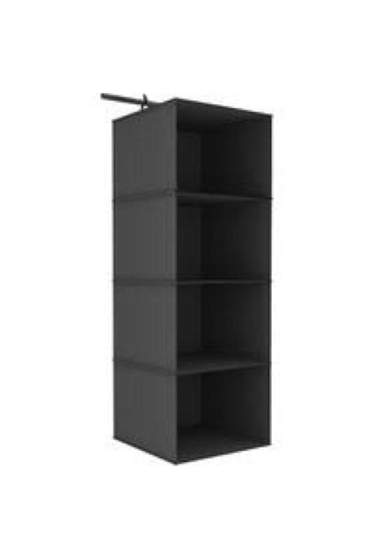 Wardrobe Organizer 4 Compartment Foldable Cloth Wardrobe Organizer Black - Swordslife