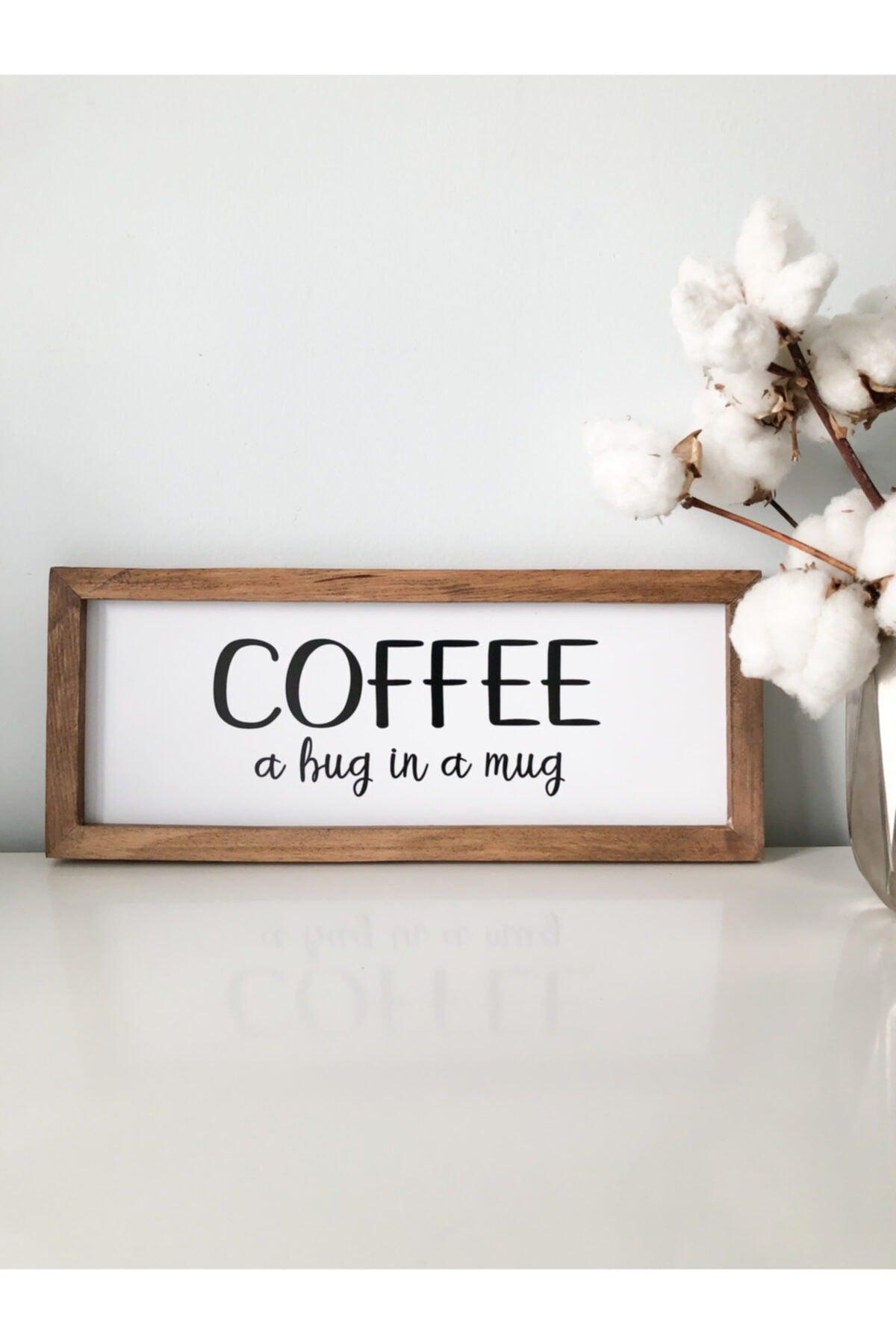 Coffee Corner Coffee A Hug In A Mug Wooden Frame 17*42 Cm - Swordslife