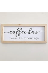 Coffee Corner Coffee Bar Love Is Brewing Wooden Frame - Swordslife