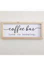 Coffee Corner Coffee Bar Love Is Brewing Wooden Frame - Swordslife