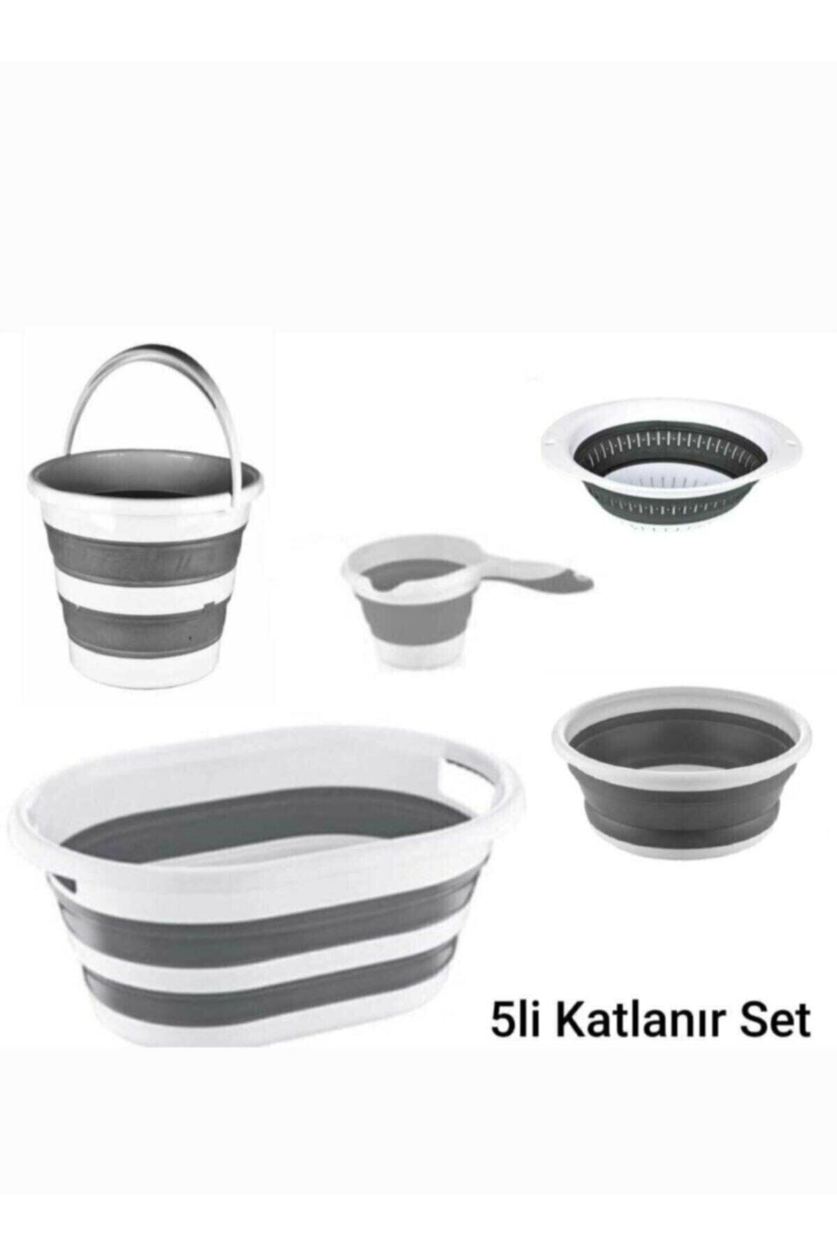 Foldable Multi Set of 5 - Basket Bucket Cups Basin Strainer - Swordslife