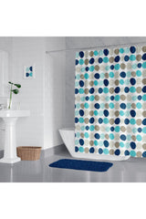 Colorful Dotted Bathroom Curtain, Turquoise Color Tub Curtain, Dot Point Shower Curtain Single Sash Curtain - Swordslife