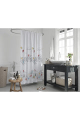 Colorful Branch And Bird Pattern Bathroom Curtain-180x200cm Single Wing Shower Curtain 12 Pieces C-Ring Curtain with Gift - Swordslife