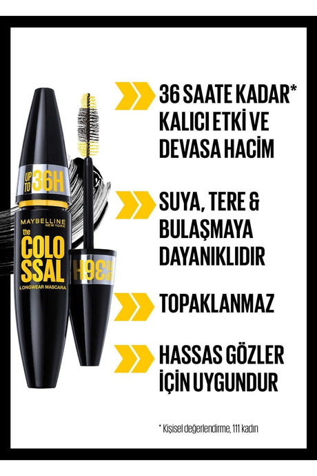 Colossal 36h Waterproof Black Mascara