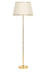 Conic Gold Plated Stainless Metal Single Leg Floor Lamp Gold Striped Cream - Swordslife