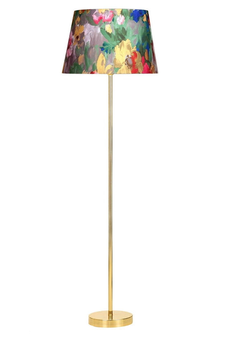 Conic Gold Plated Stainless Metal Single Leg Floor Lamp - Violet Pattern - Swordslife