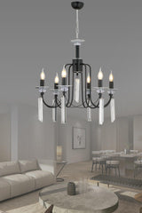 Contes 6 Pcs Chrome Modern Design Pendant Chandelier